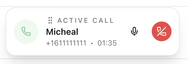 Browser calling widget
